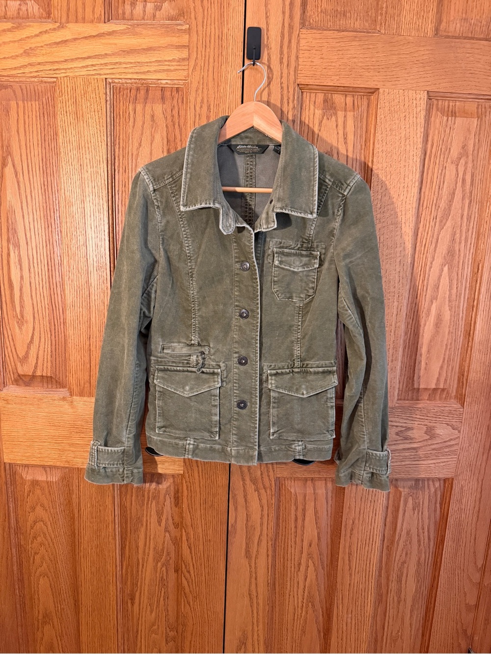 Eddie Bauer Olive Utility Corduroy Jacket